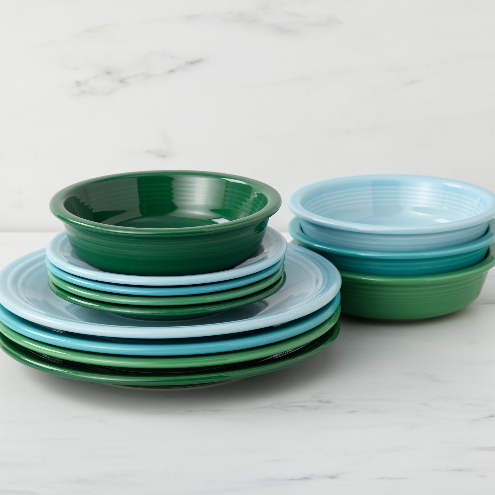 Fiesta Mixed Aegean Classic Rim 12-Piece Dinnerware Set, Service for 4 - Image 2
