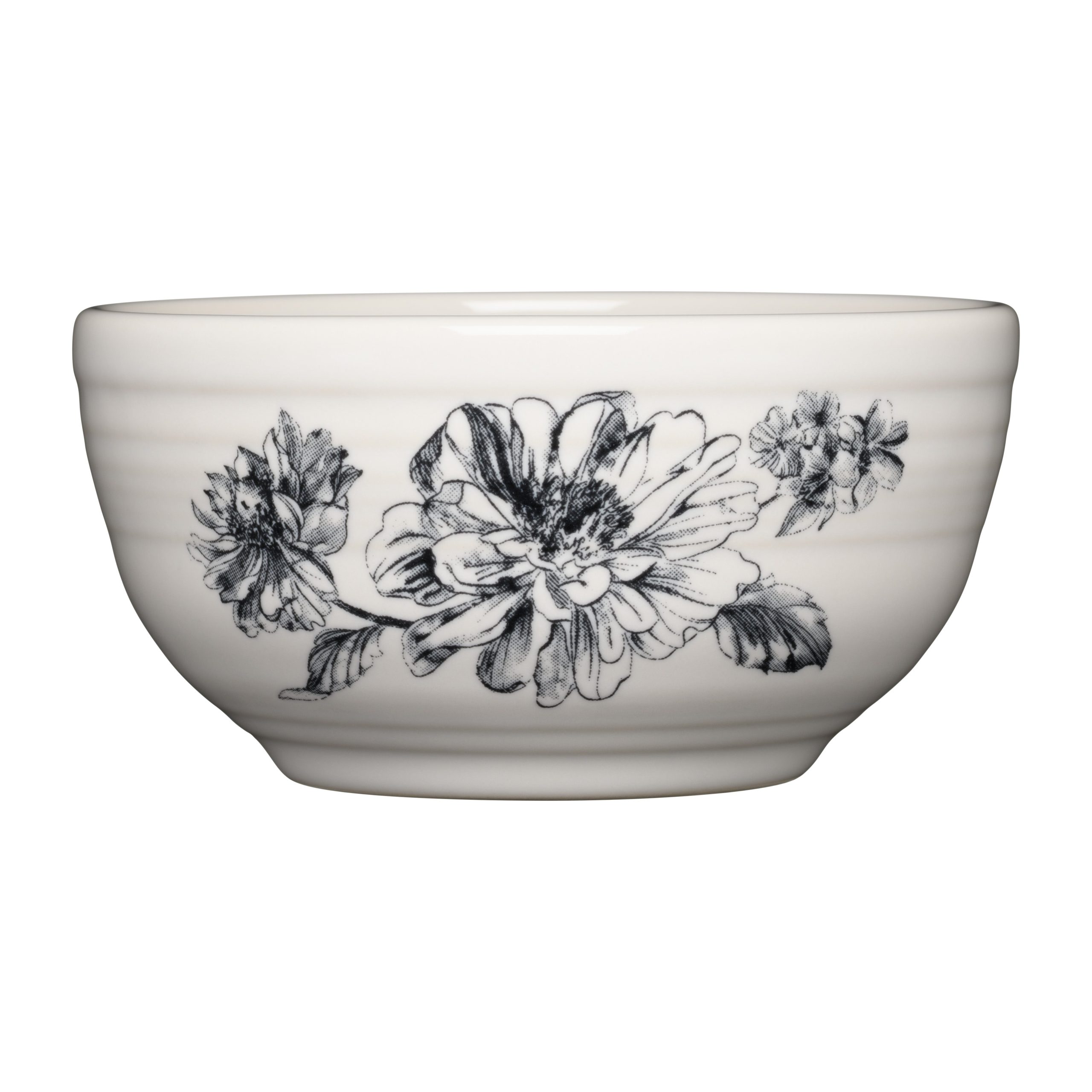 Fiesta Botanical Floral Black Bistro Coupe 5 1/2 Inch Cereal Bowl 22 OZ