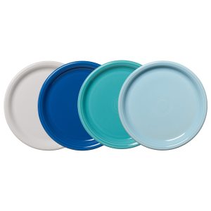 Fiesta Mixed Coastal Blues Bistro Coupe 10 1/2 Inch Dinner Plate, Set of 4