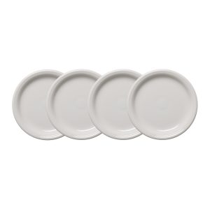 Fiesta White Bistro Coupe 7 1/4 Inch Salad Plate, Set of 4