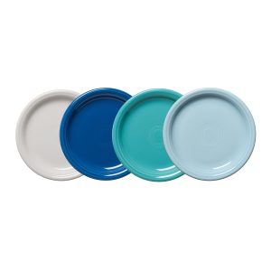 Fiesta Mixed Coastal Blues Bistro Coupe 7 1/4 Inch Salad Plate, Set of 4