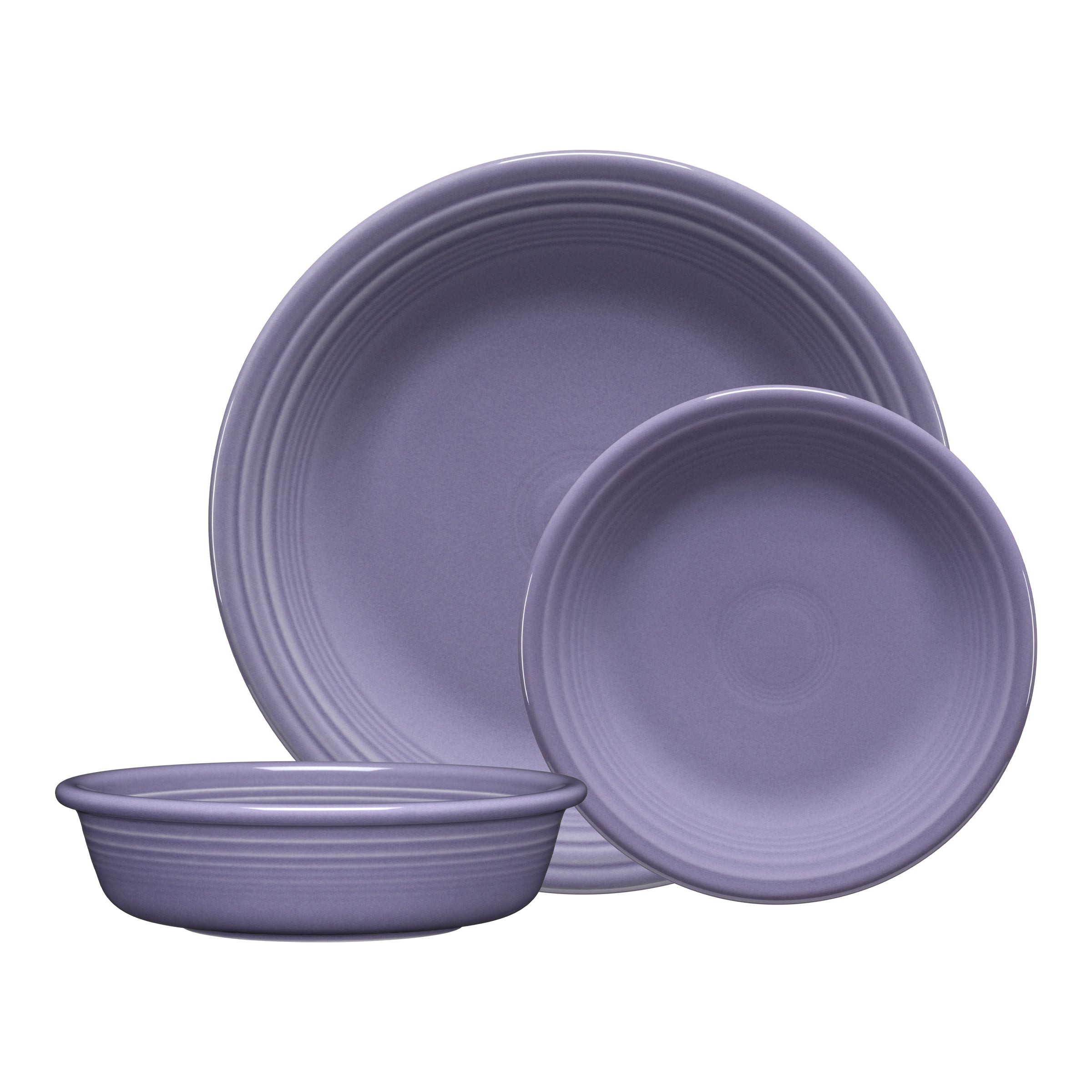 Fiesta Lavender Classic Rim 3-Piece Dinnerware Set, Service for 1