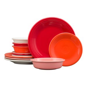 Fiesta Mixed Sunset Horizon Classic Rim 12-Piece Dinnerware Set, Service for 4