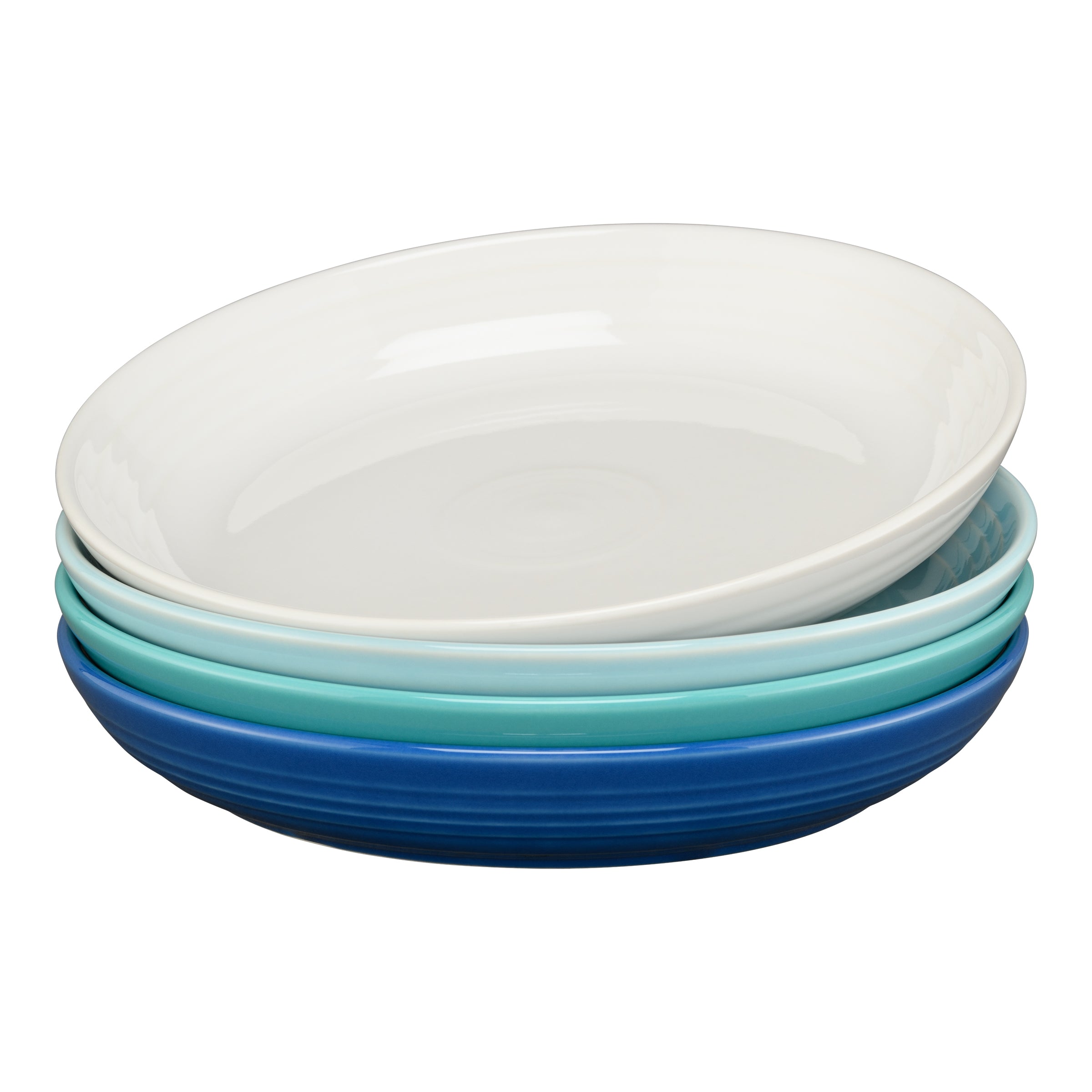 Fiesta Mixed Coastal Blues Coupe 8 1/2 Inch Luncheon Bowl 26 OZ, Set of 4