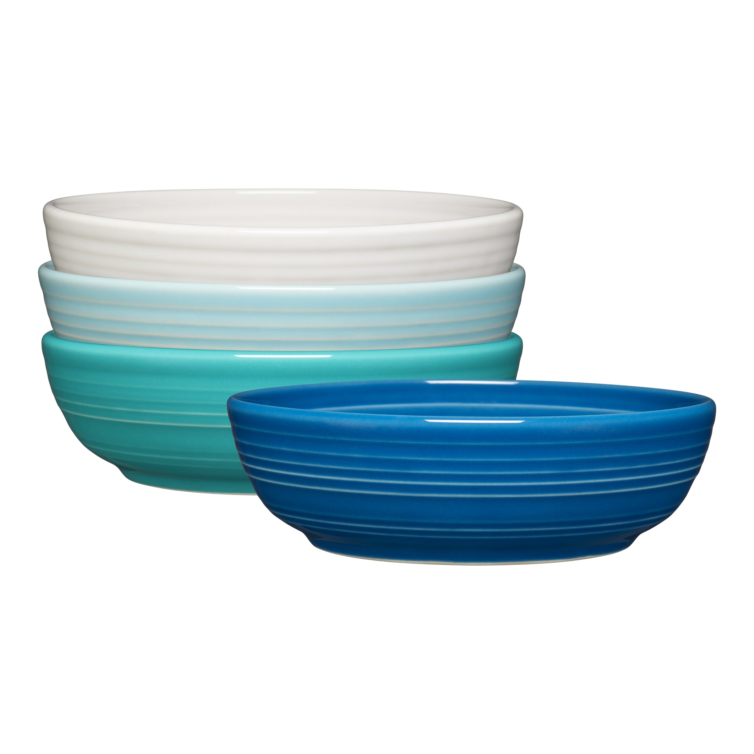 Fiesta Mixed Coastal Blues Coupe 6 3/4 Inch Salad Bowl 24 OZ, Set of 4