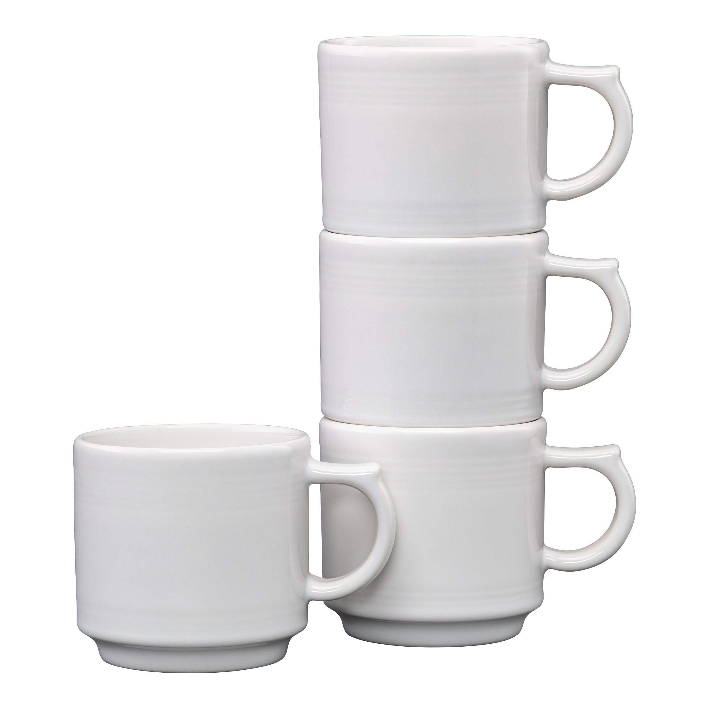 Fiesta White 16 OZ Set of 4 Stackable Mug Set