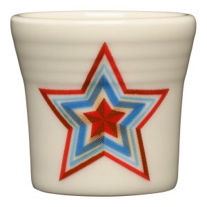 Fiesta Americana Scarlet Faceted Star 1 1/2, OZ Ceramic Shot Glass