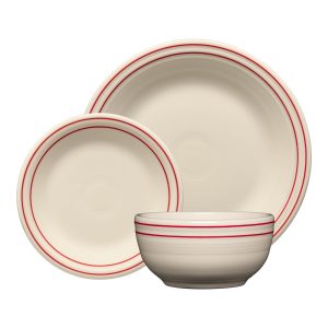Fiesta Americana Scarlet Band Classic Bistro 3-Piece Dinnerware Set, Service For 1