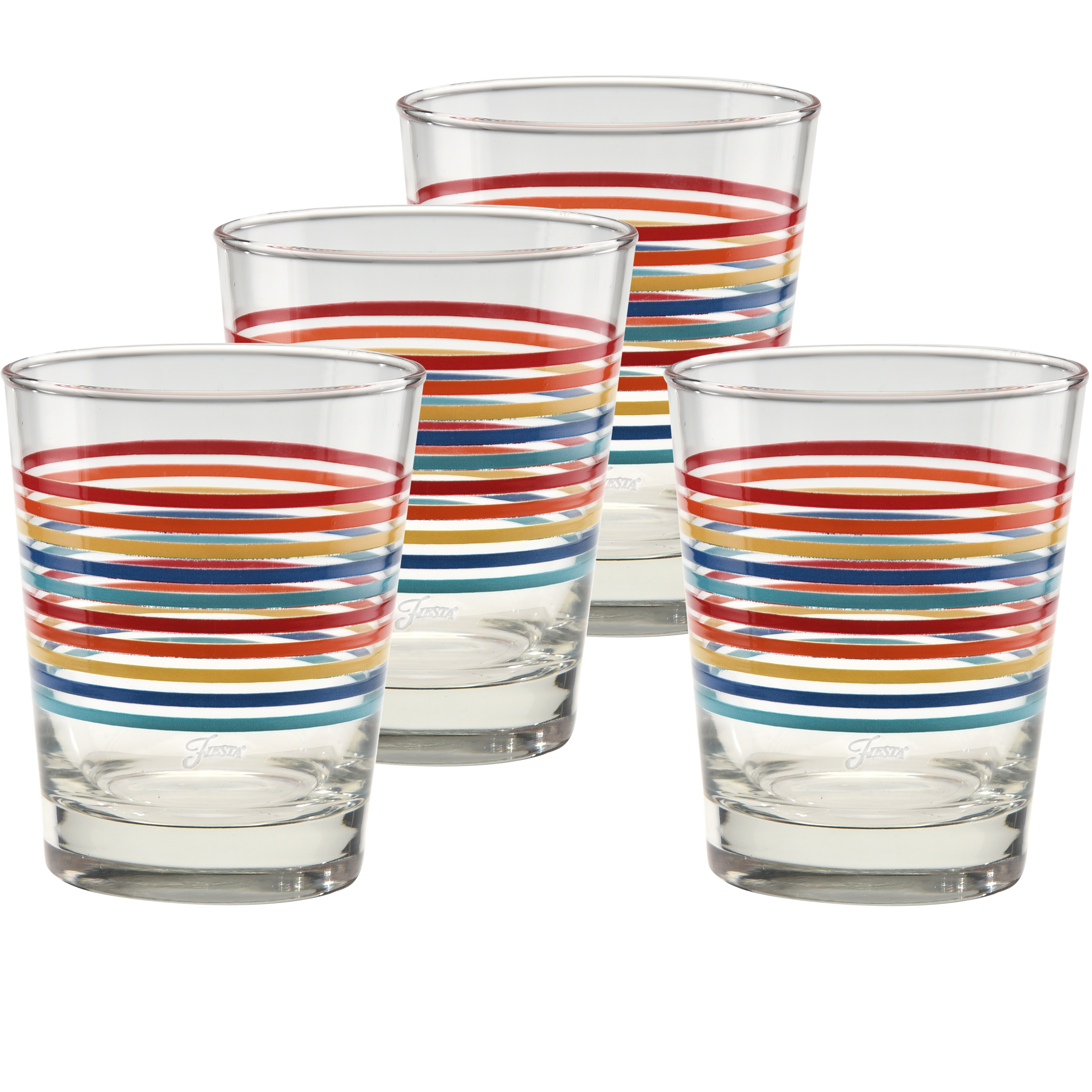 Fiesta Fiesta Vibrant Thin Stripe 15 oz. Tapered Double Old Fashion - Set of 4
