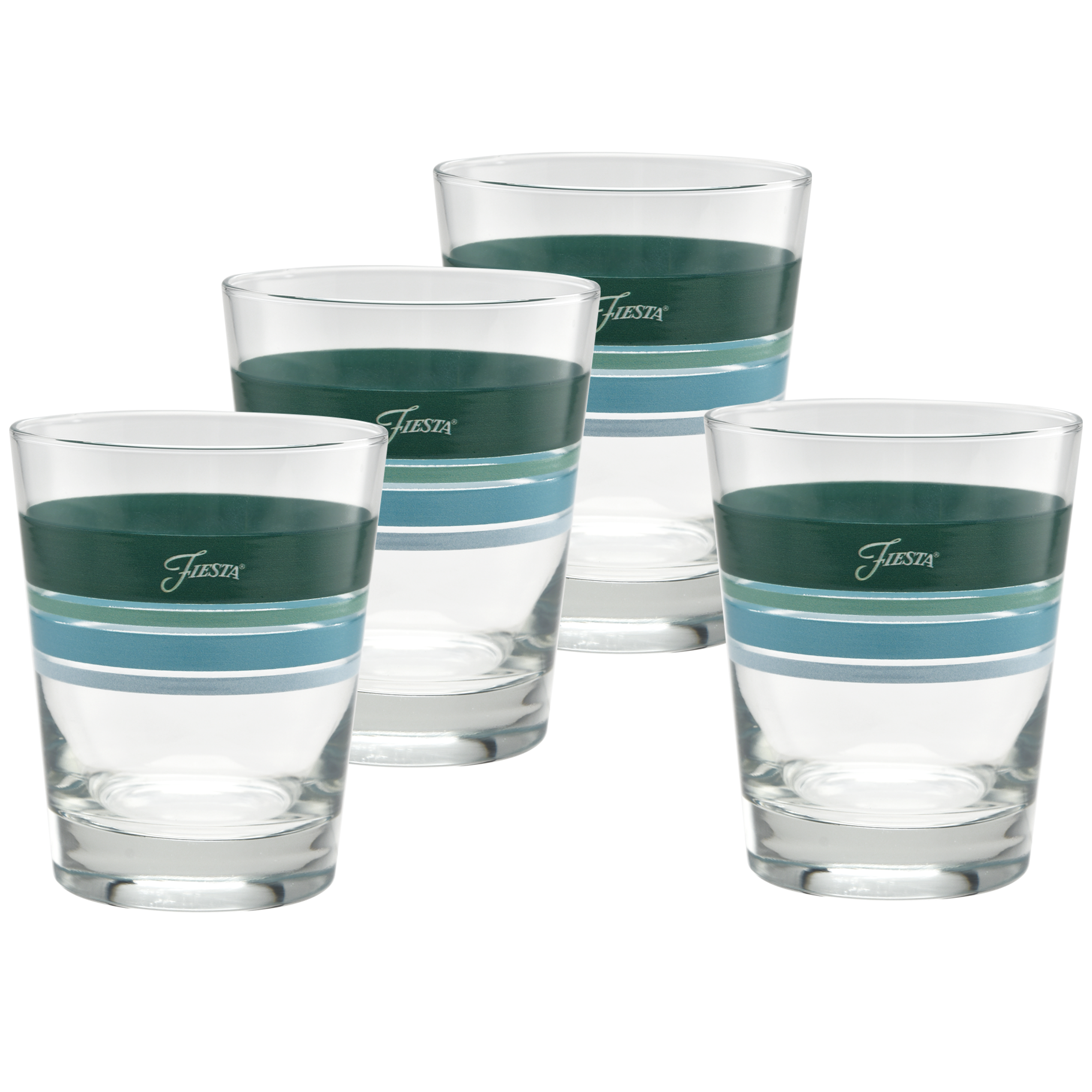 Fiesta Mixed Aegean 15 oz. Edgeline Tapered Double Old Fashion - Set of 4