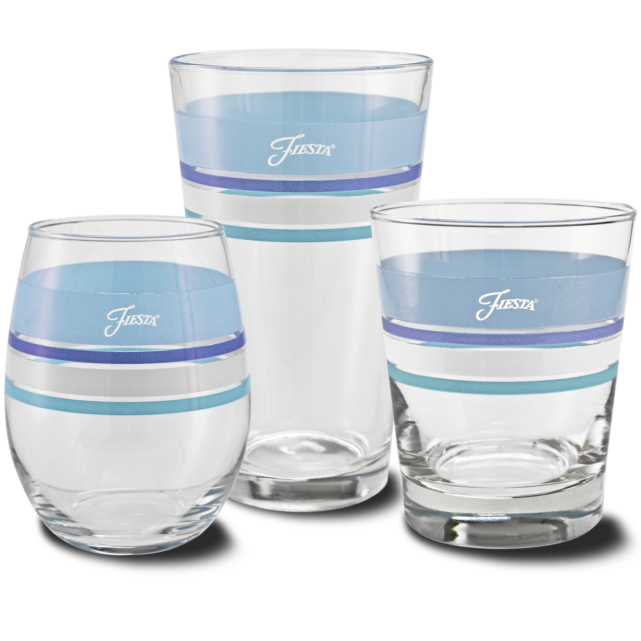Fiesta 16 oz. Fiesta® Edgeline Coastal Blue Cooler Glass - Set of 4 - Image 3