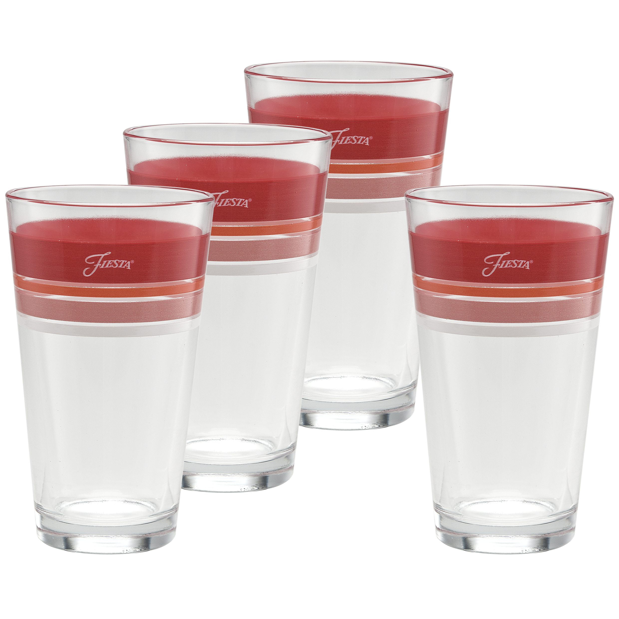 Fiesta Horizon Sunset 16 oz. Edgeline Cooler Glass Mixed - Set of 4