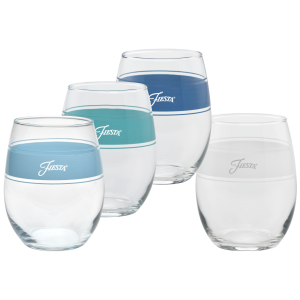 Fiesta Coastal Blues 15 oz. Frame Stemless Wine Mixed Color – Set of 4