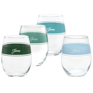 Fiesta Aegean 15 oz. Frame Stemless Wine Glass Mixed Color – Set of 4