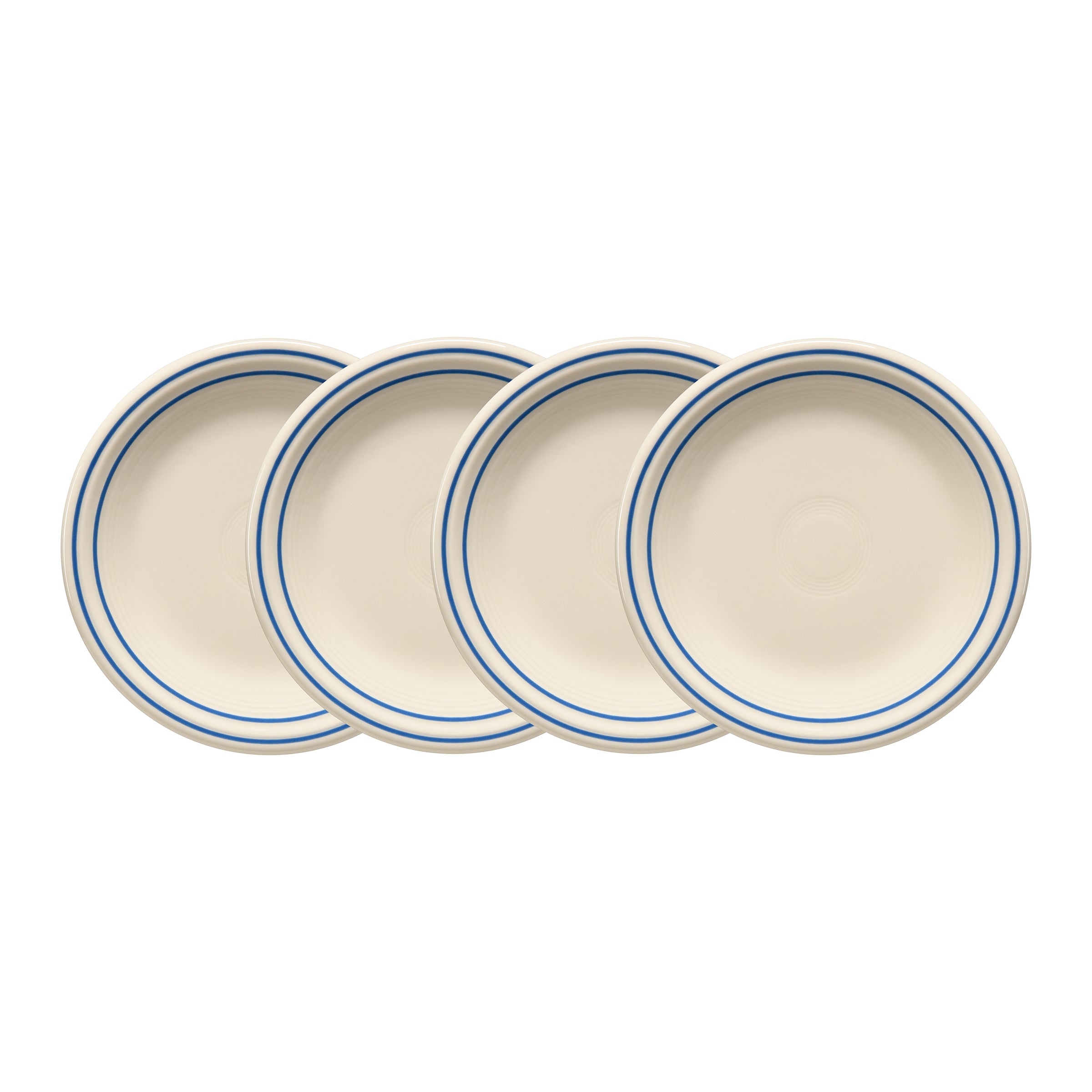 Fiesta Americana Lapis Band Set of 4 Classic Rim 7 1/4-Inch Salad Plates
