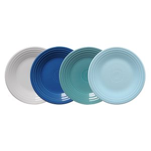 Fiesta Mixed Coastal Blues Classic Rim 9 Inch Luncheon Plate, Set of 4