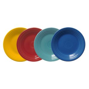 Fiesta Mixed Vibrant Classic Rim 9 Inch Luncheon Plate, Set of 4