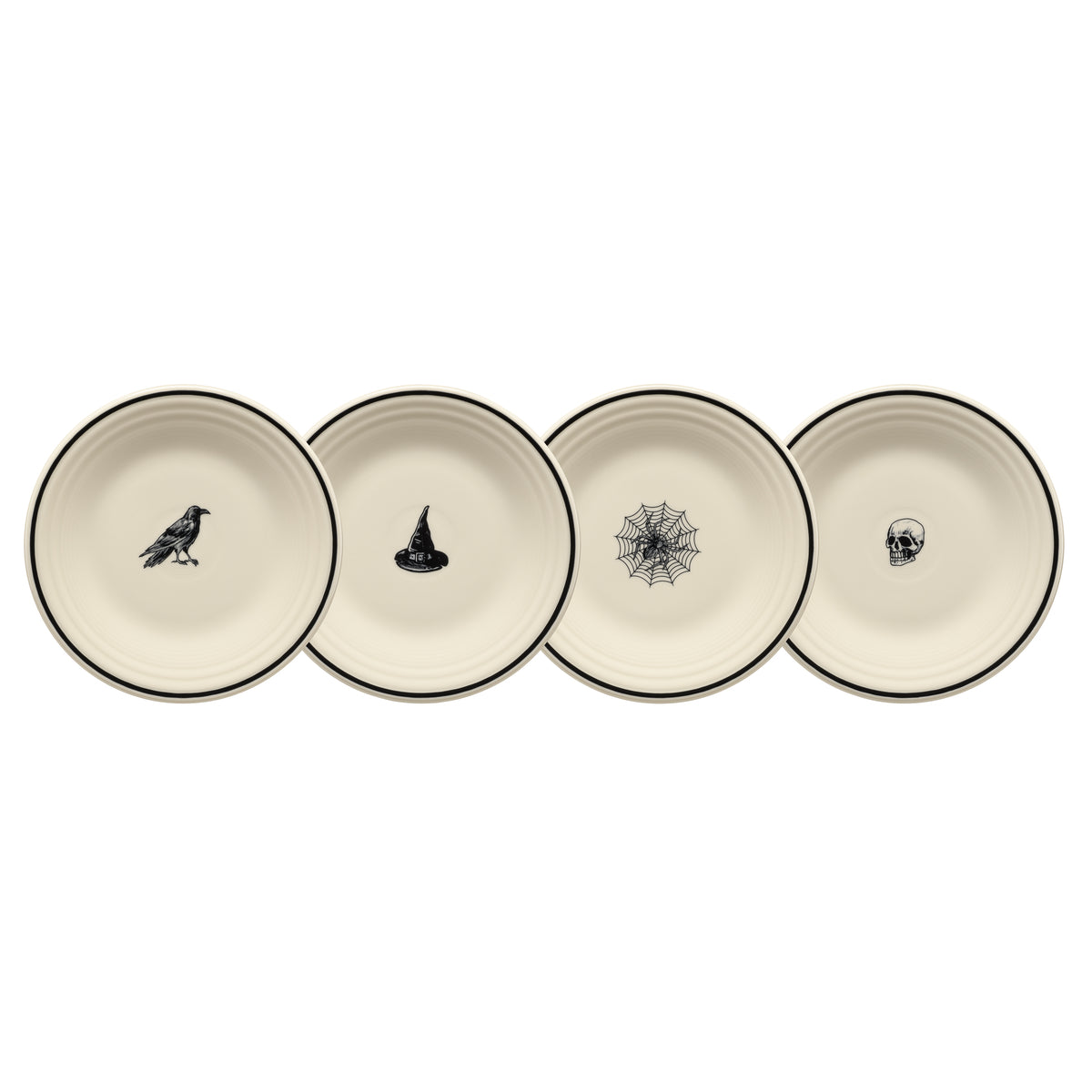 Fiesta Halloween Icons Set of 4 Classic Rim 9 Inch Luncheon Plate