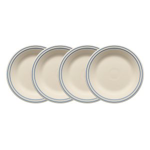 Fiesta Americana Lapis Band Set of 4 Classic Rim 10 1/2-Inch Dinner Plates