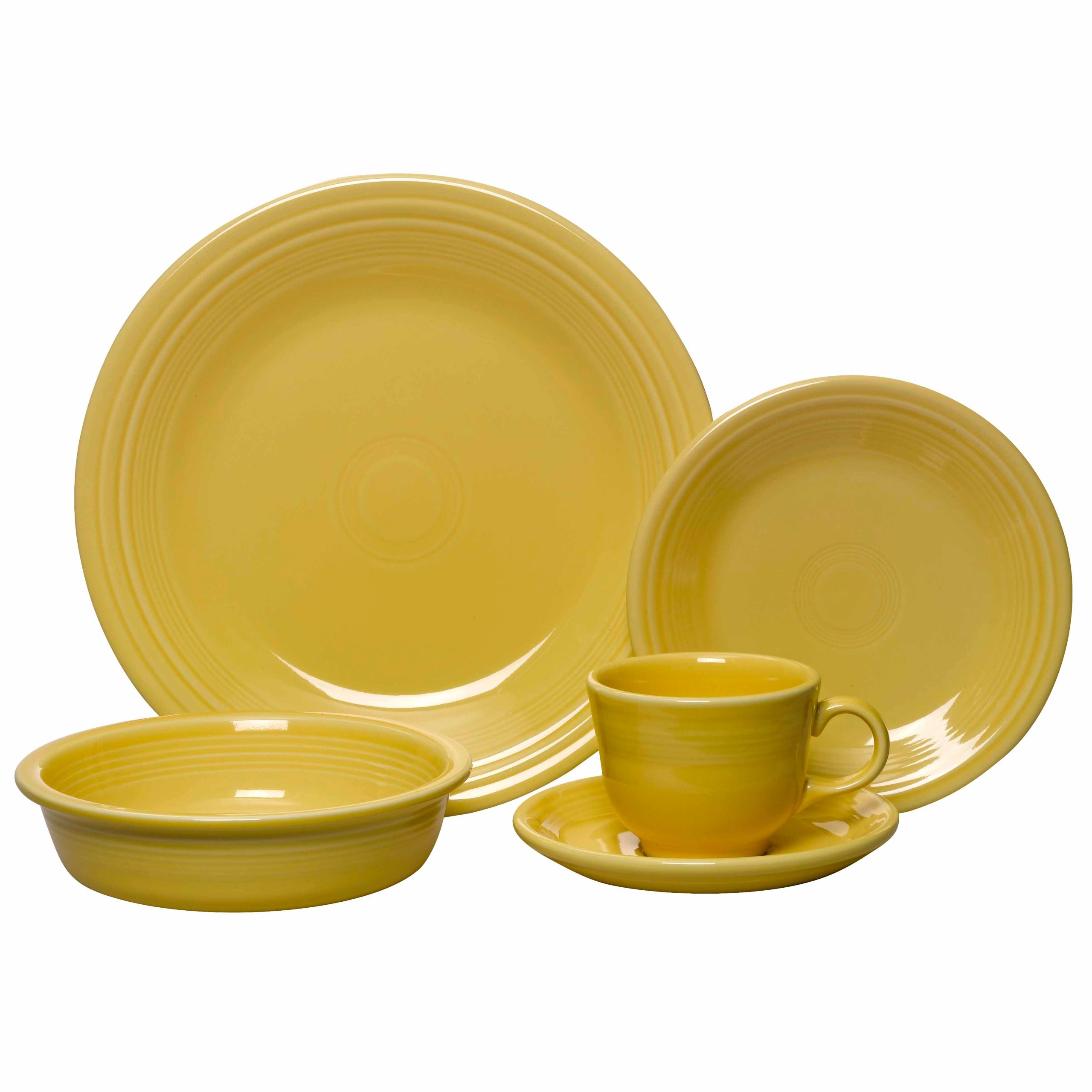 Fiesta Retired Classic Rim 5-Piece Dinnerware Set, Service for 1