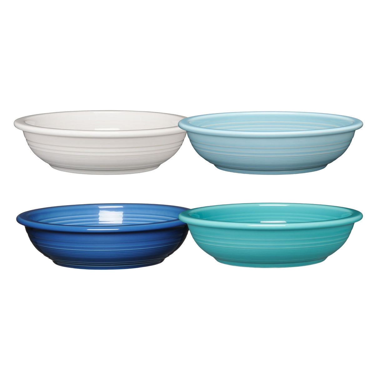 Fiesta Mixed Coastal Blues Classic Rim 8 3/8-Inch 34OZ Pasta Bowls, Set of 4