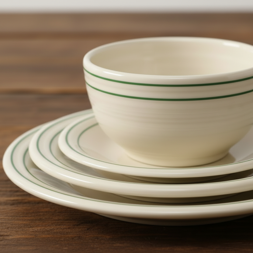 Fiesta Americana Jade Band Set of 4 Classic Rim 10 1/2-Inch Dinner Plates - Image 3