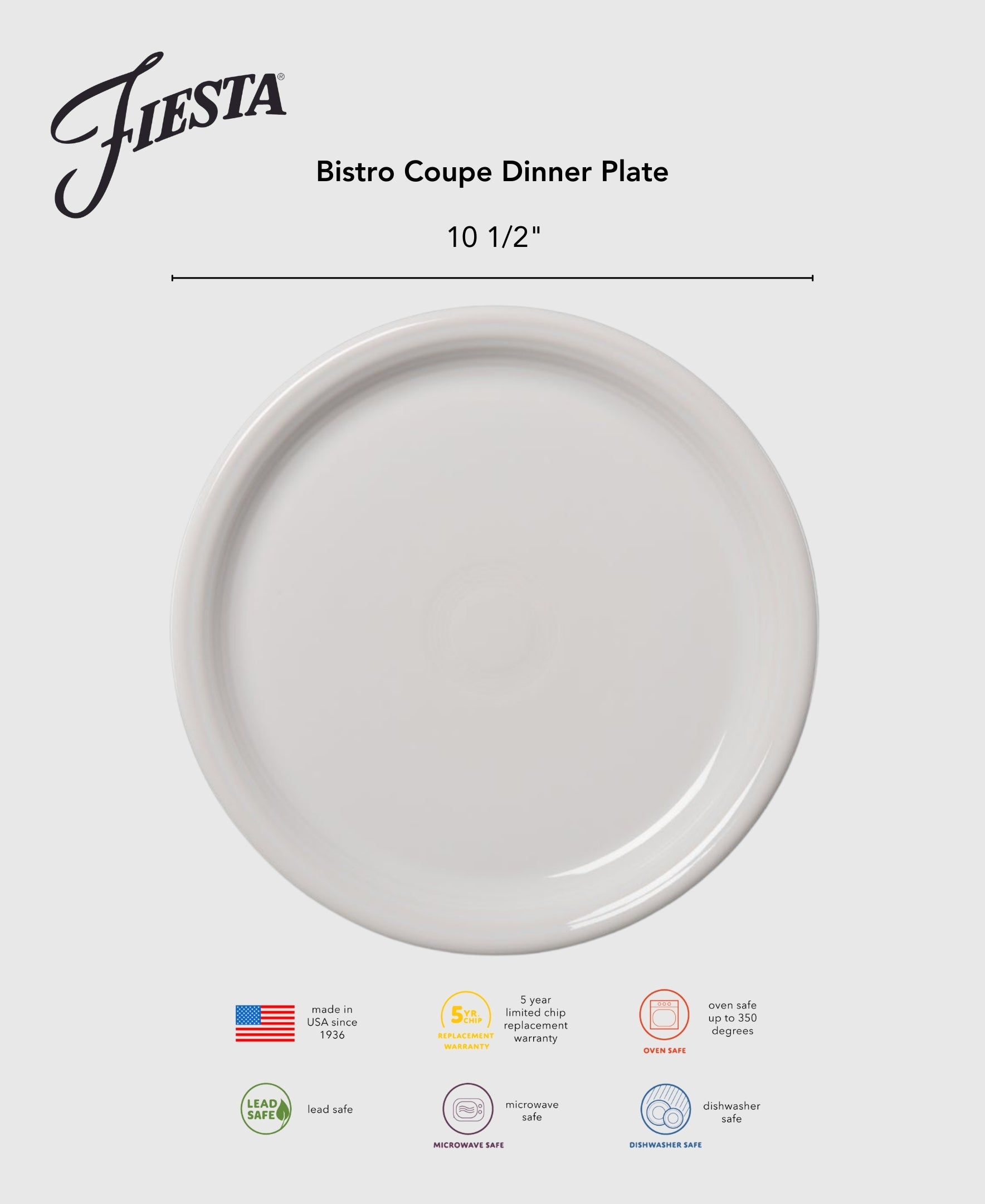 Fiesta Lavender Bistro Coupe 10 1/2 Inch Dinner Plate - Image 2