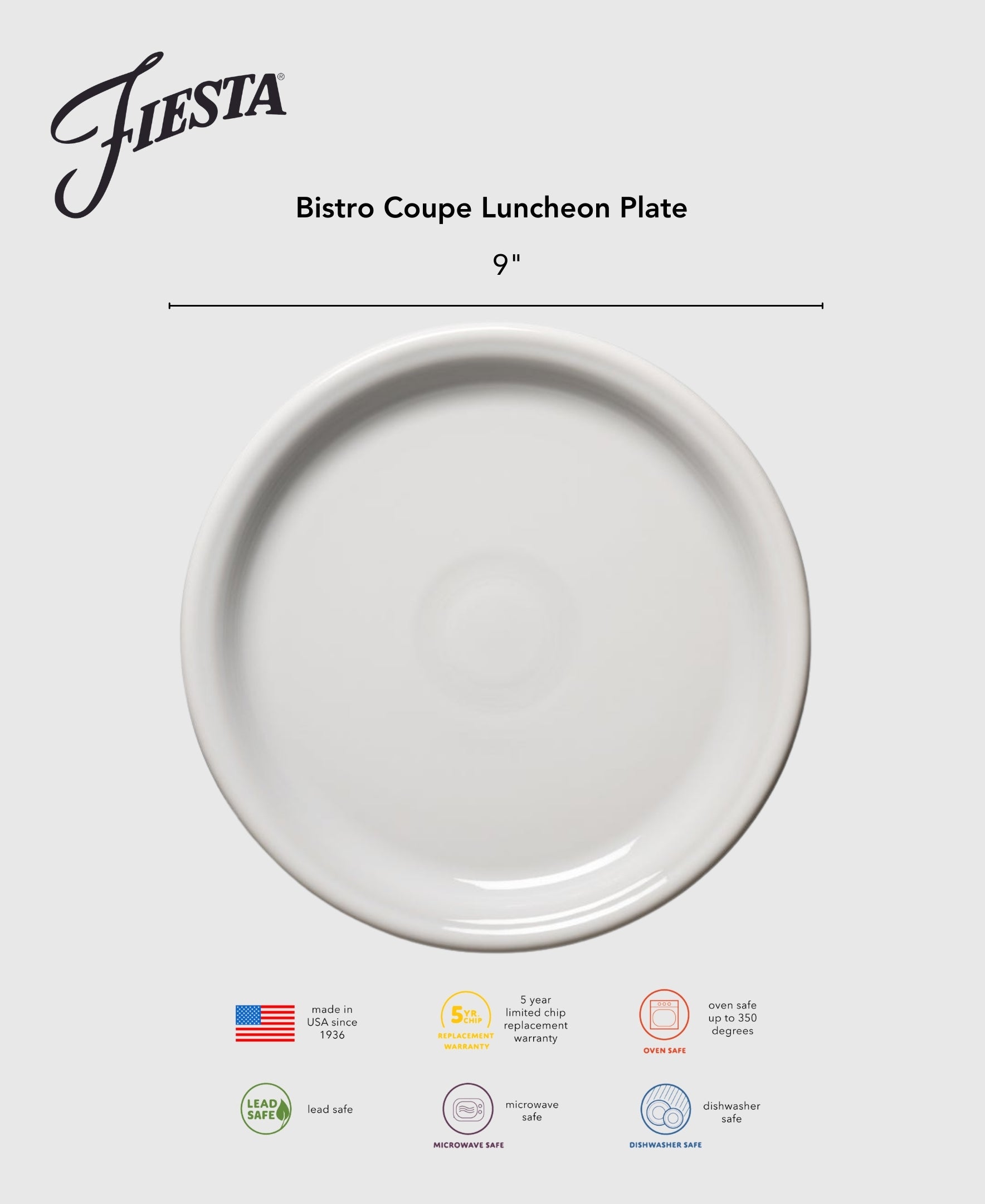 Fiesta Retired Bistro Coupe 9 Inch Luncheon Plate - Image 2