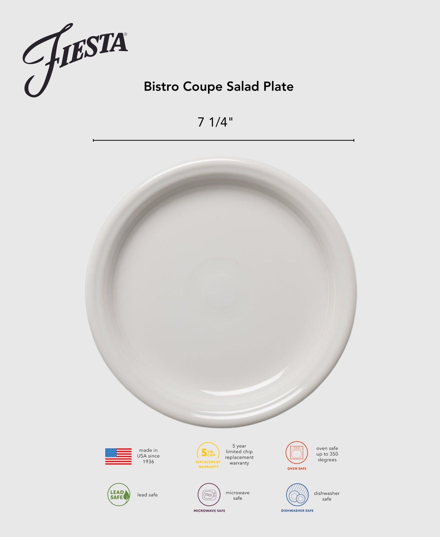 Fiesta Bistro Coupe 7 1/4 Inch Salad Plate Foundry - Image 2