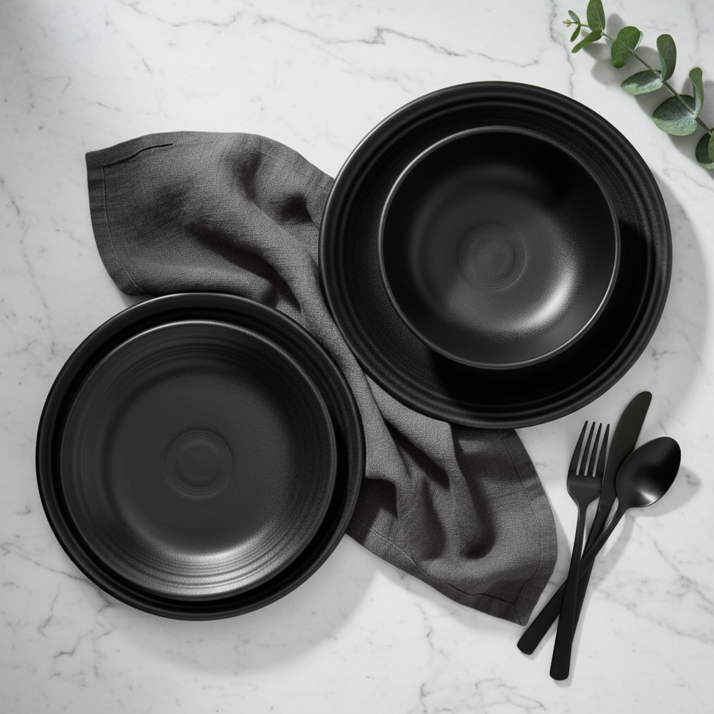 Fiesta Classic Rim 12-Piece Dinnerware Set, Service for 4, Foundry - Image 2