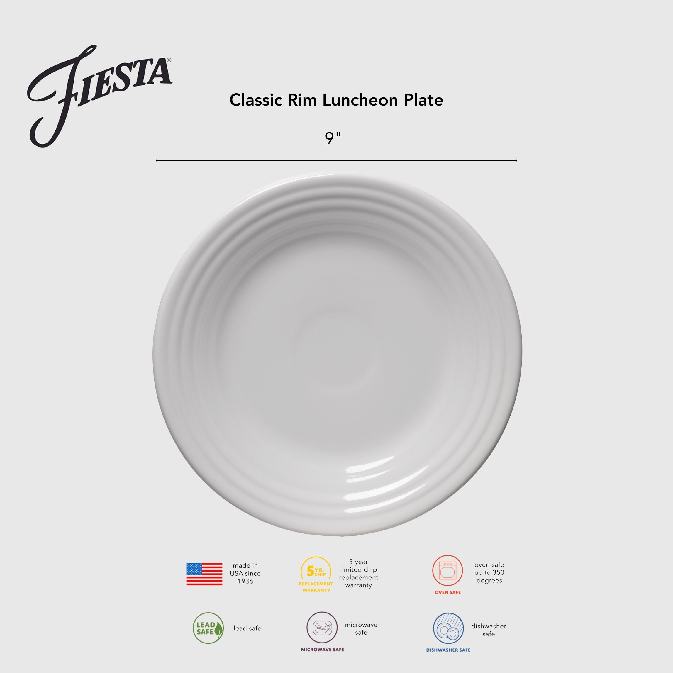 Fiesta Classic Rim 9 Inch Luncheon Plate - Image 8