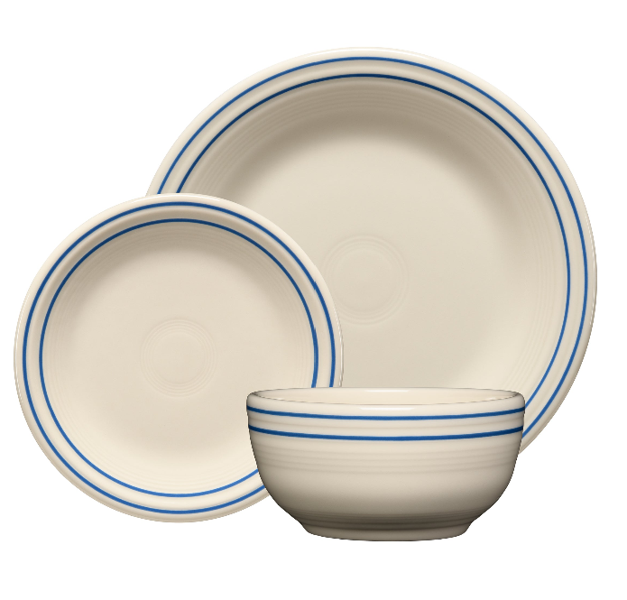 Fiesta Americana Lapis Band Set of 4 Classic Rim 7 1/4-Inch Salad Plates - Image 3