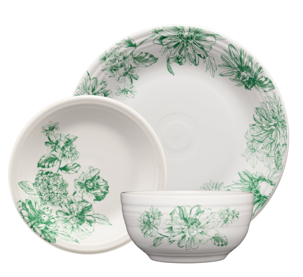 Fiesta Botanical Floral Jade Bistro Coupe 5 1/2 Inch Cereal Bowl 22 OZ - Image 2