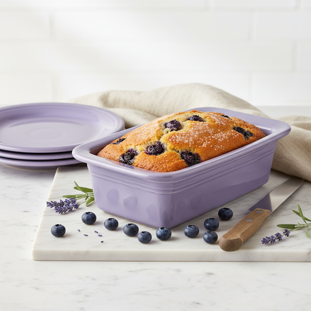 Fiesta Lavender 10 3/4 Inch x 5 3/4 Inch Loaf Pan Baker 1.4 Quarts - Image 3