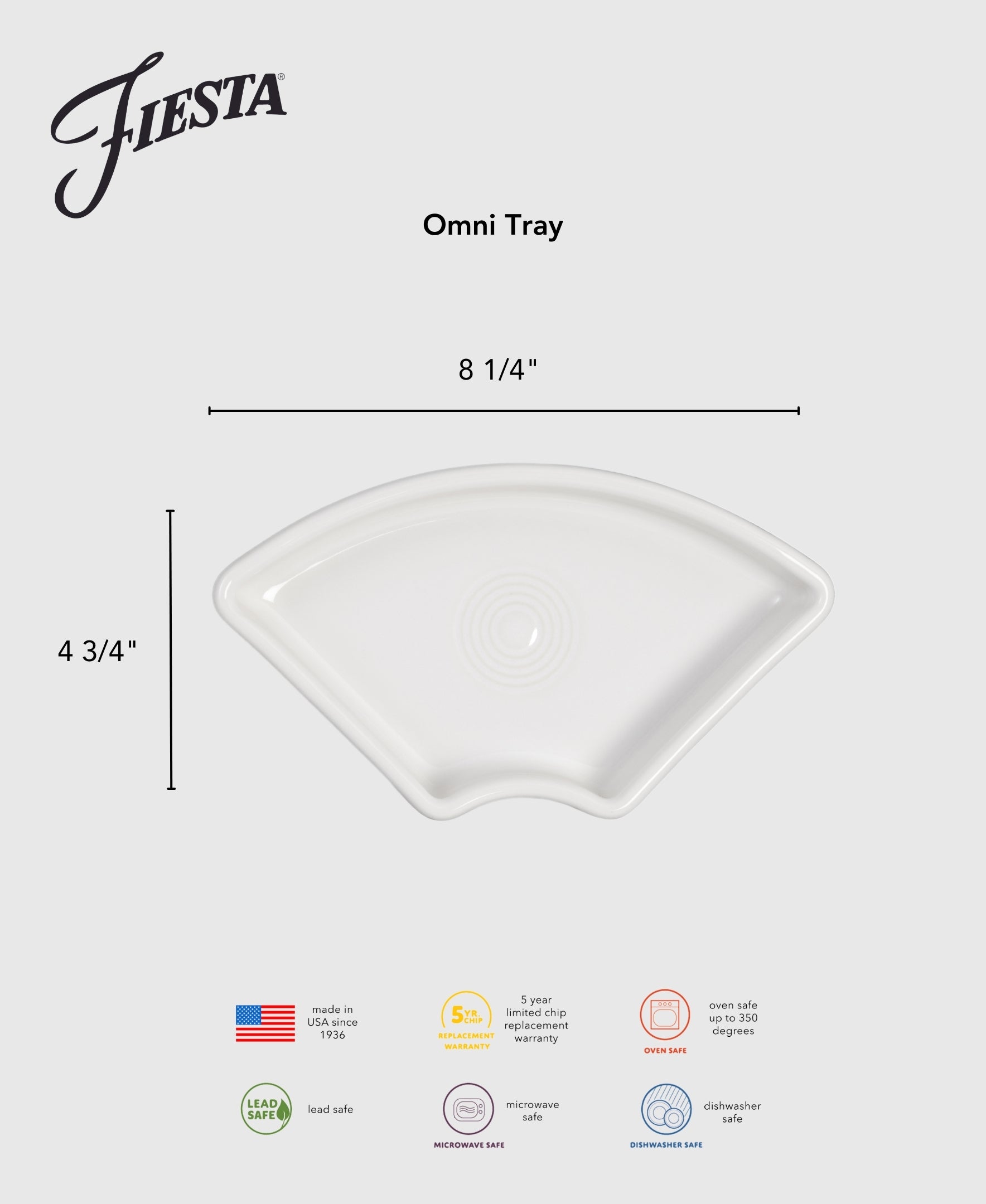Fiesta White 5-Piece Entertaining Set 8 1/5 Inch - Image 4