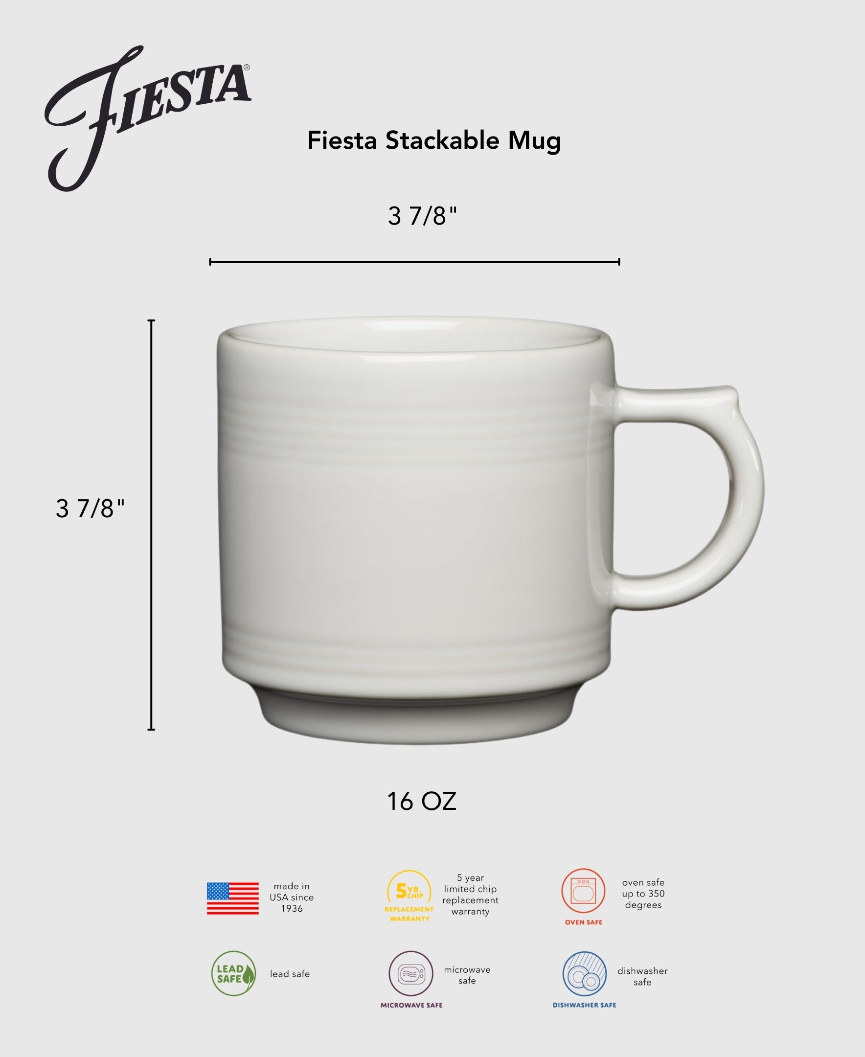 Fiesta Lavender 16 OZ Stackable Mug - Image 3